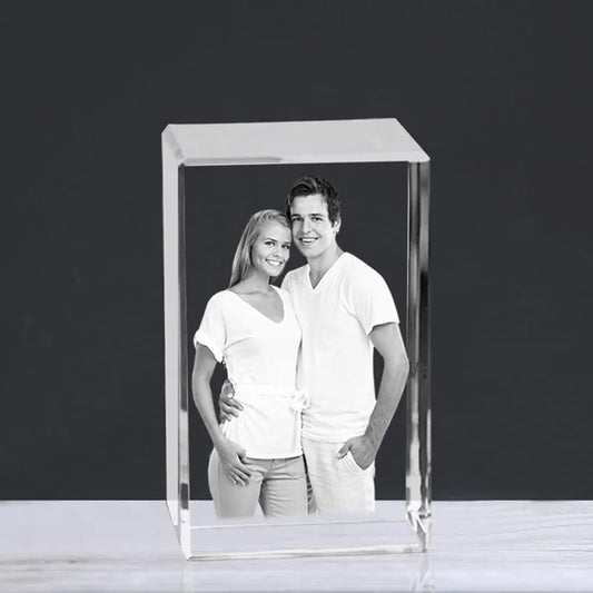 2D/3D Laser Engraved Crystal Photo Frame Personazlied Pets Picture Cube Glass Alubms Best Gifts for Wedding Anniversary Keepsake